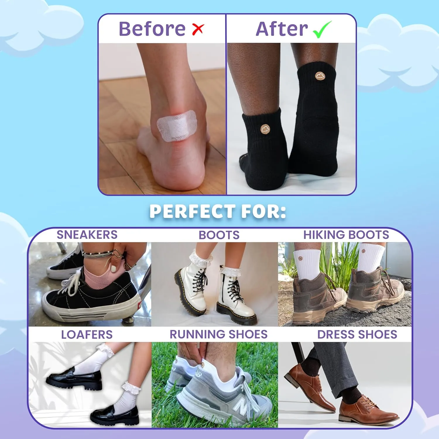 SHEZZA Anti-Blister Cushion Heel Padded Quarter Sock-Breathable,Comfortable-seen on TikTok