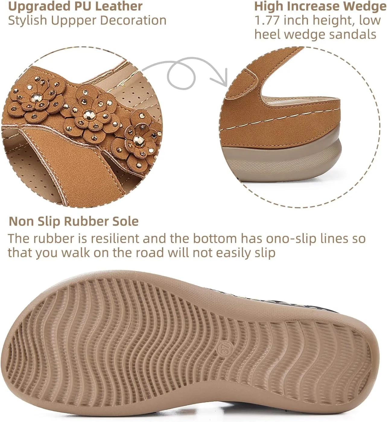 SHIBEVER Wedge Sandals for Women Dressy: Comfortable Summer Platform Casual Dress Women Sandal