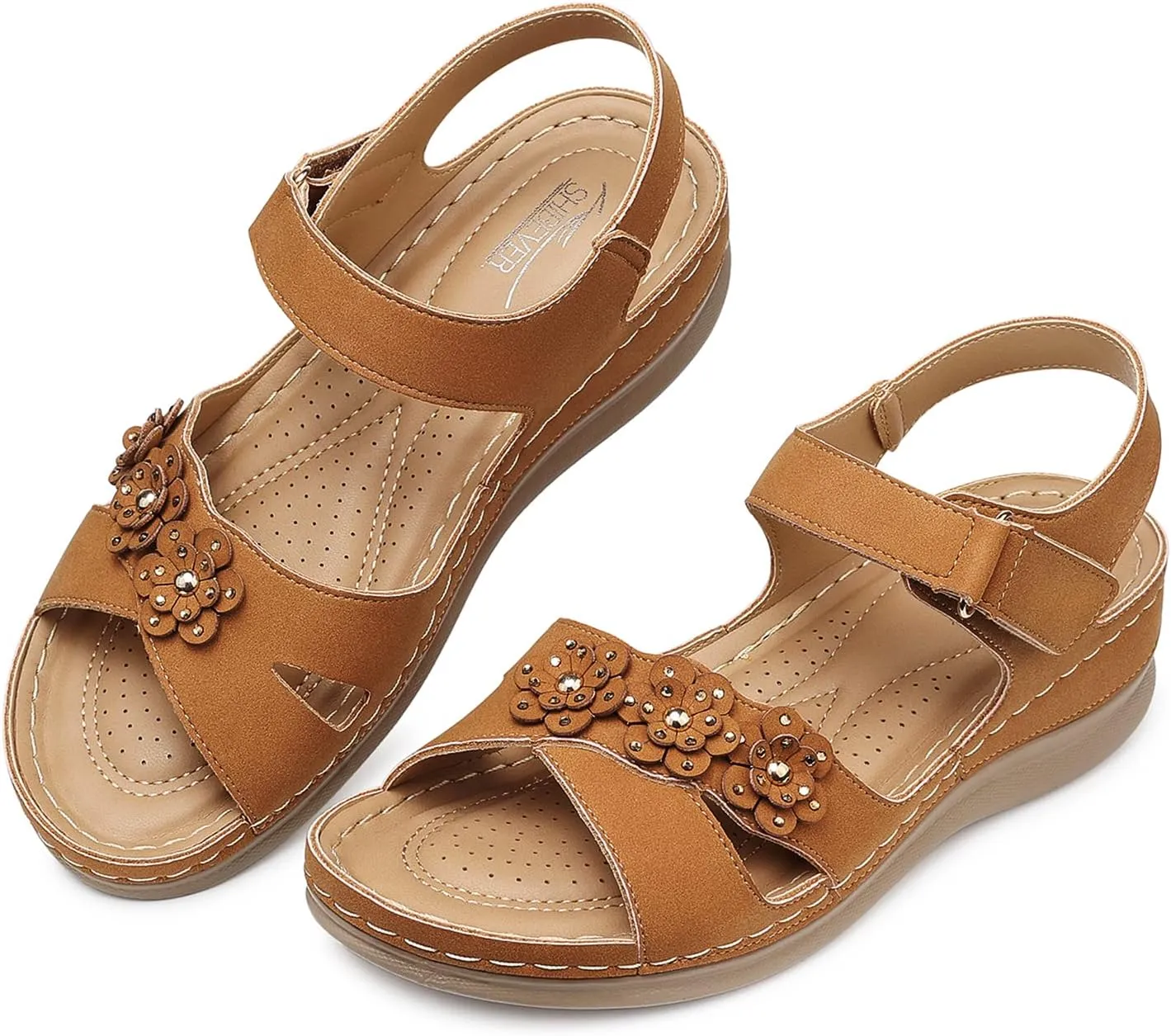SHIBEVER Wedge Sandals for Women Dressy: Comfortable Summer Platform Casual Dress Women Sandal
