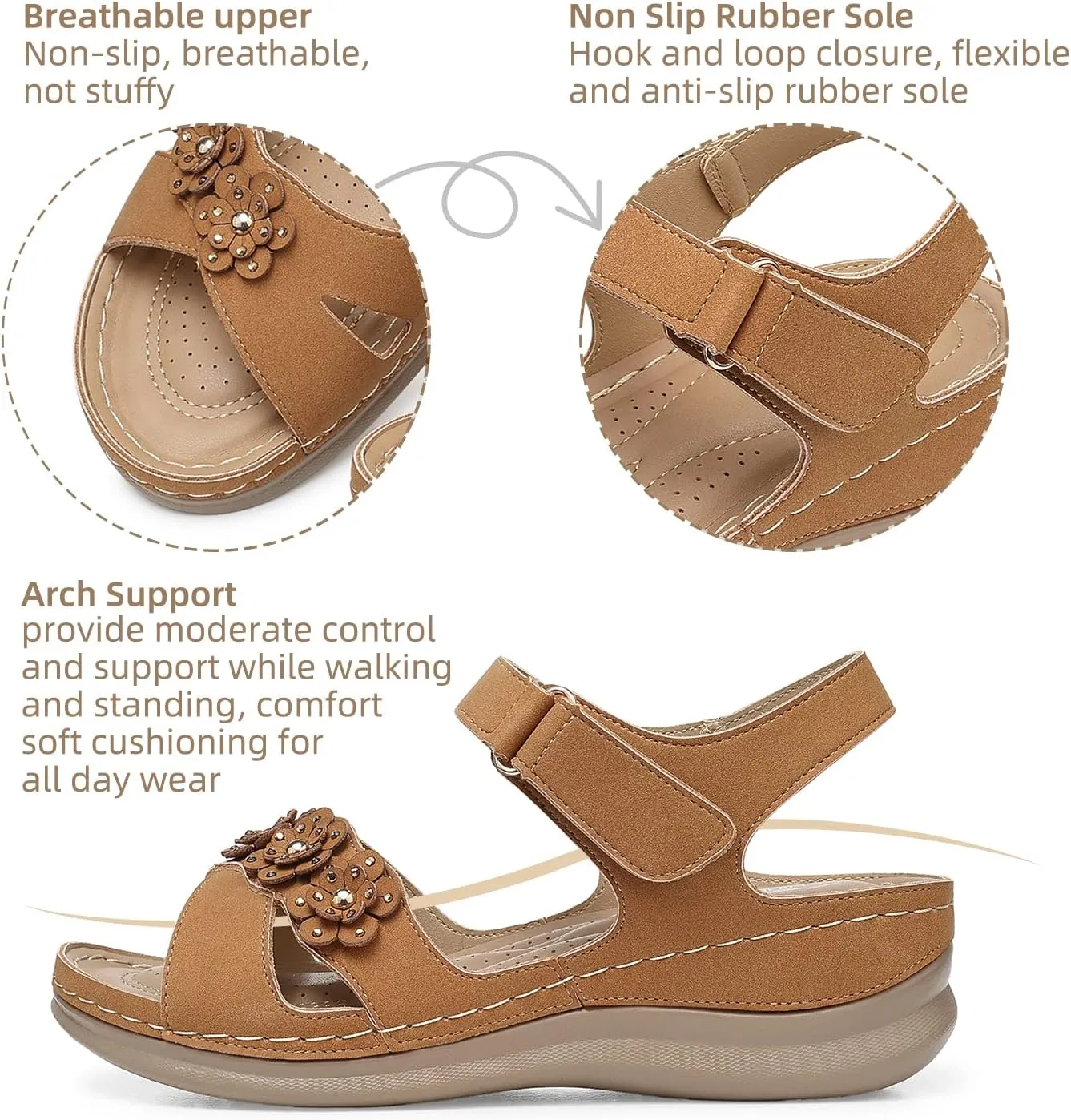 SHIBEVER Wedge Sandals for Women Dressy: Comfortable Summer Platform Casual Dress Women Sandal
