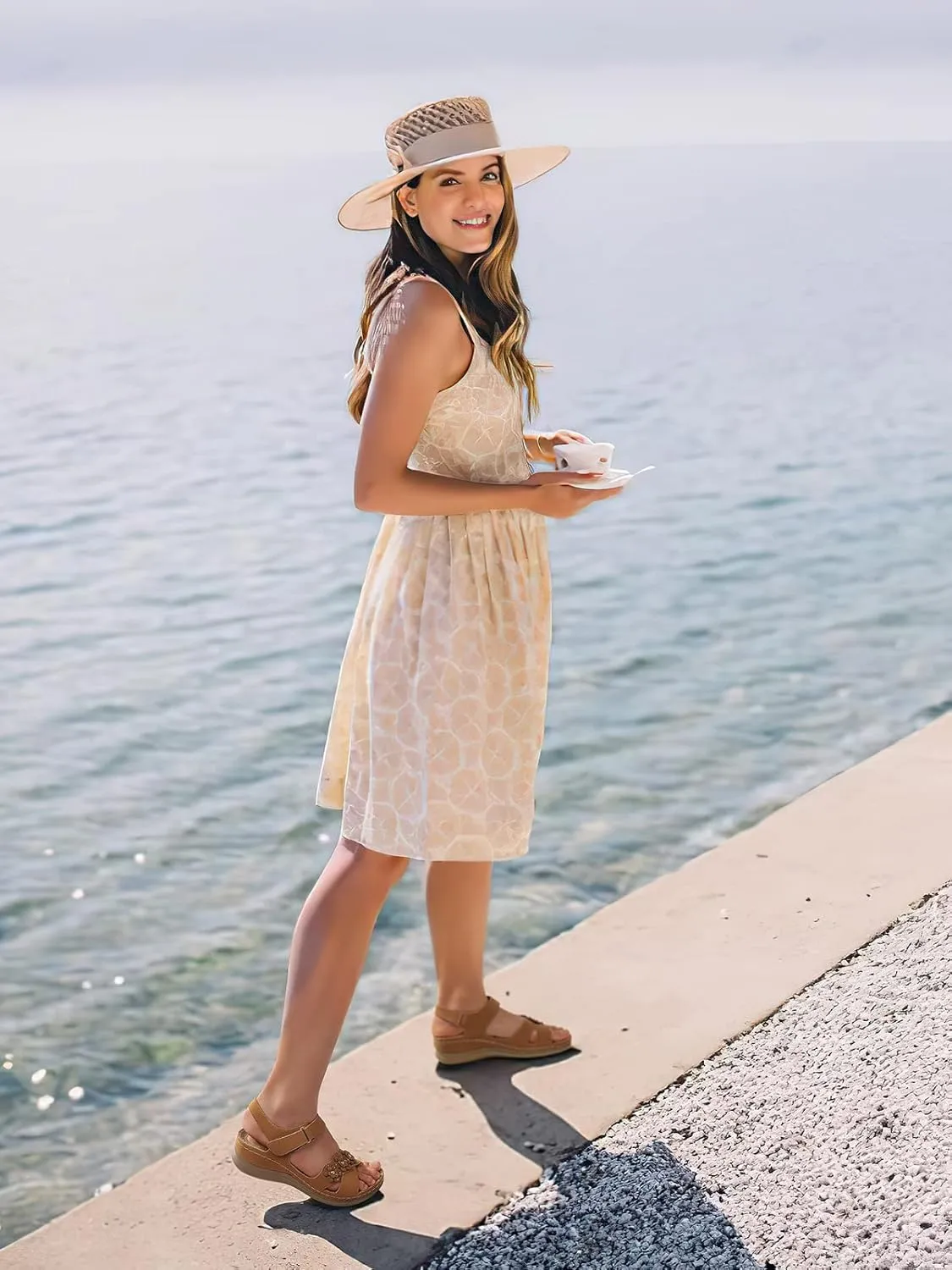 SHIBEVER Wedge Sandals for Women Dressy: Comfortable Summer Platform Casual Dress Women Sandal