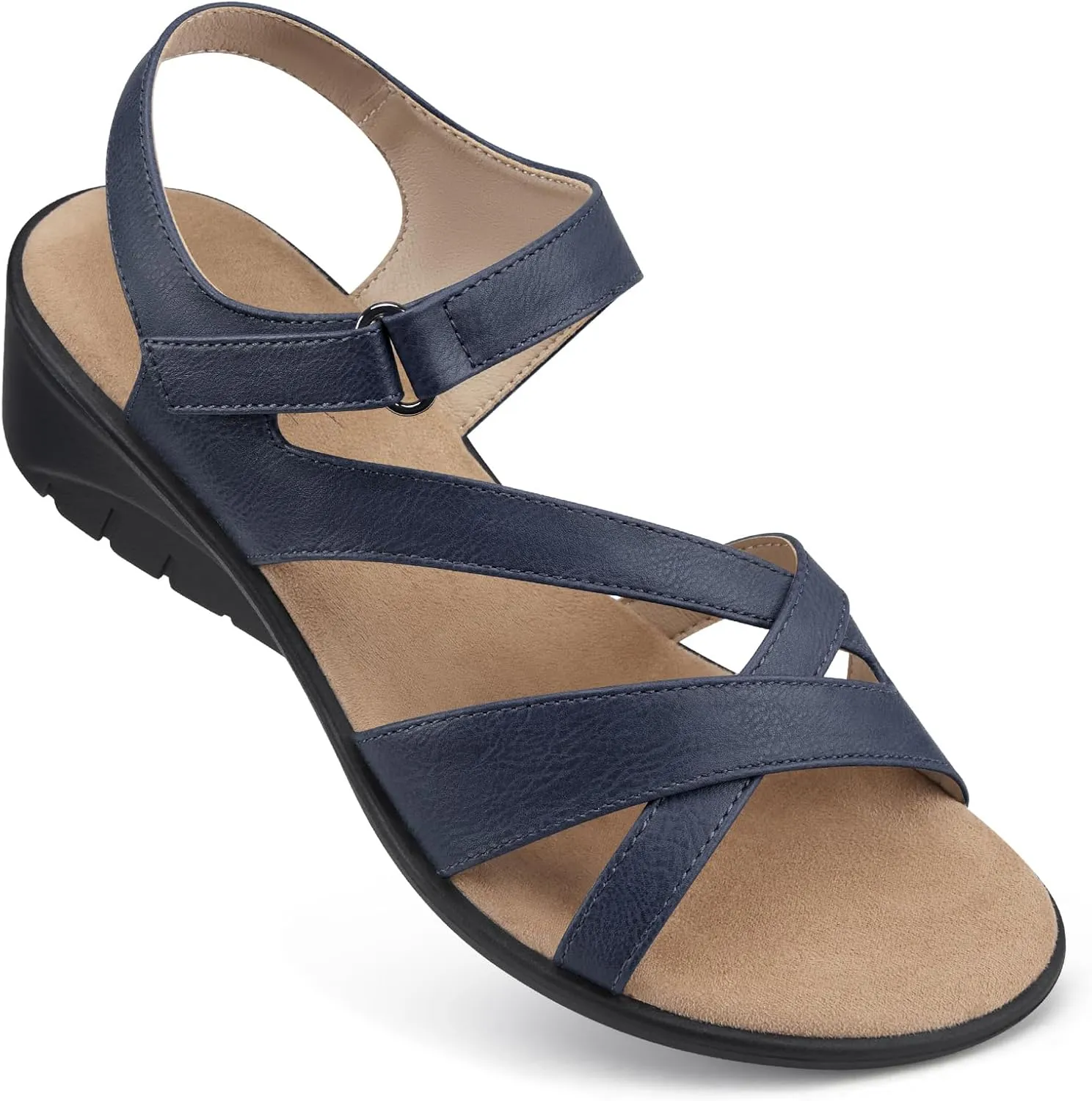 SHIBEVER Wedge Sandals for Women Dressy: Womens Sandals Comfortable - Summer Open Toe Casual Walking Low Wedges