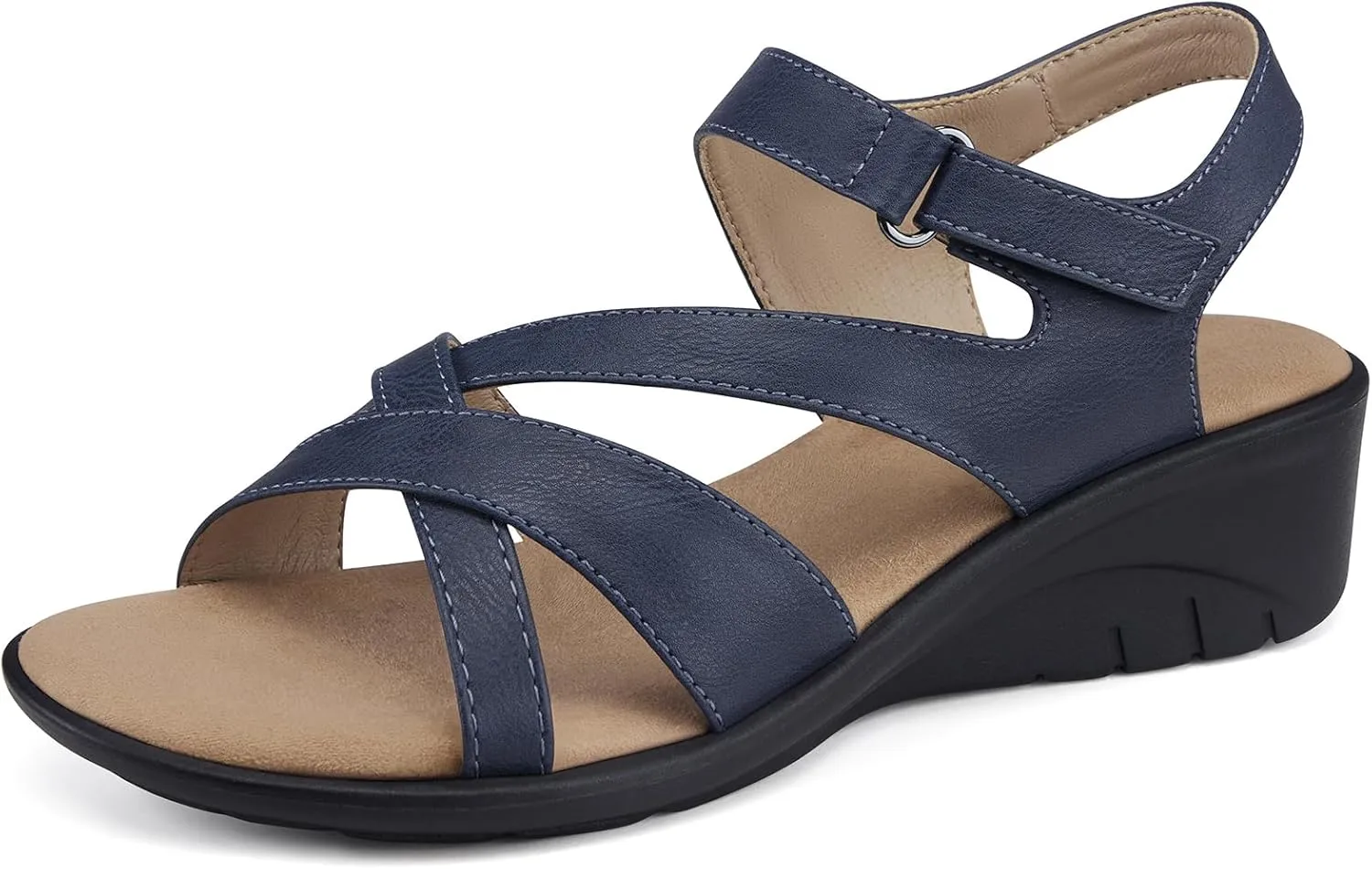 SHIBEVER Wedge Sandals for Women Dressy: Womens Sandals Comfortable - Summer Open Toe Casual Walking Low Wedges
