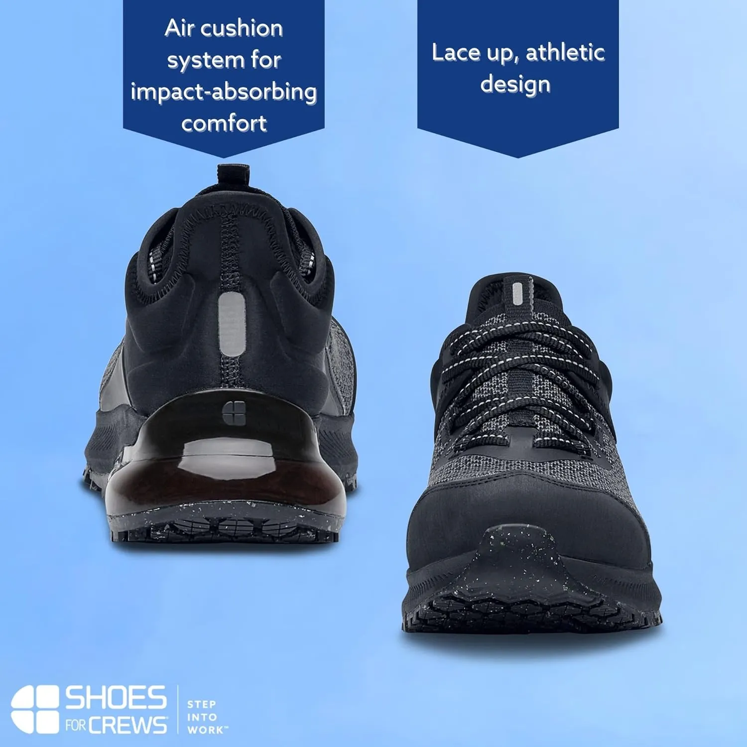 Shoes for Crews Brakly, Men's, Women's, Unisex Slip Resistant Work Shoes, Water Resistant Sneakers, Black or Black/Red