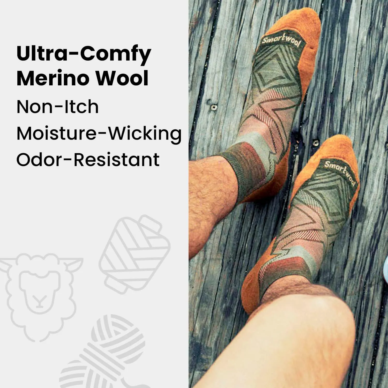 Smartwool Men's Hike Mountain Range Pattern Crew Socks