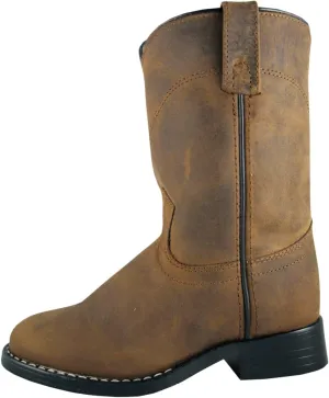Smoky Mountain Boots Kids' Roper Western Boot, Little Kid, Brown Oil Distress, Medium, Size 3 US