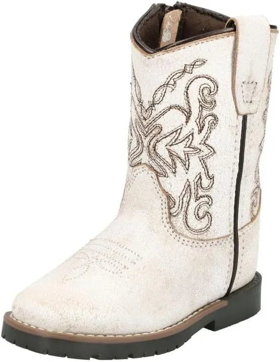 Smoky Mountain Women's Mesa Square Toe Pull On Brown Oil Distressed/Navy Crackle Boots