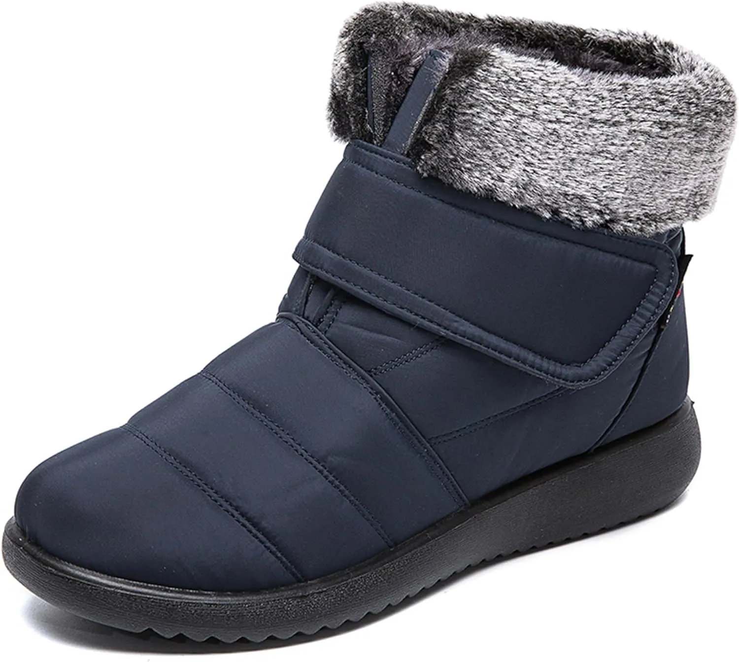 Snow Boots for Women Platform Plush Waterproof Soft Keep Warm Hook and Loop Closure Casual Winter Shoes