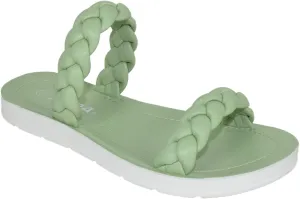 Soda Shoes Women Flip Flops Flat Sandals Slides Double Braided Straps Joyful-S Mint Light Green 6.5