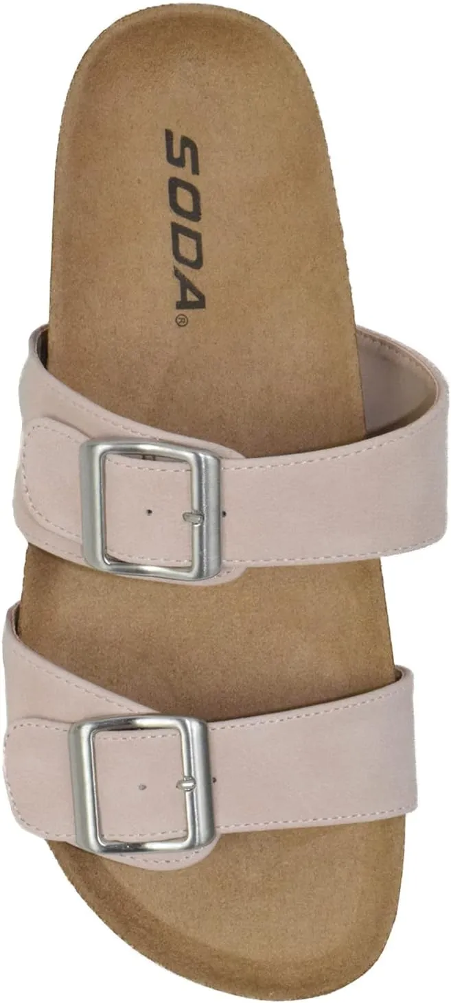 Soda Shoes Women Sandals Footbed Double Strap Functional Buckles Gladiator DUNYA-S