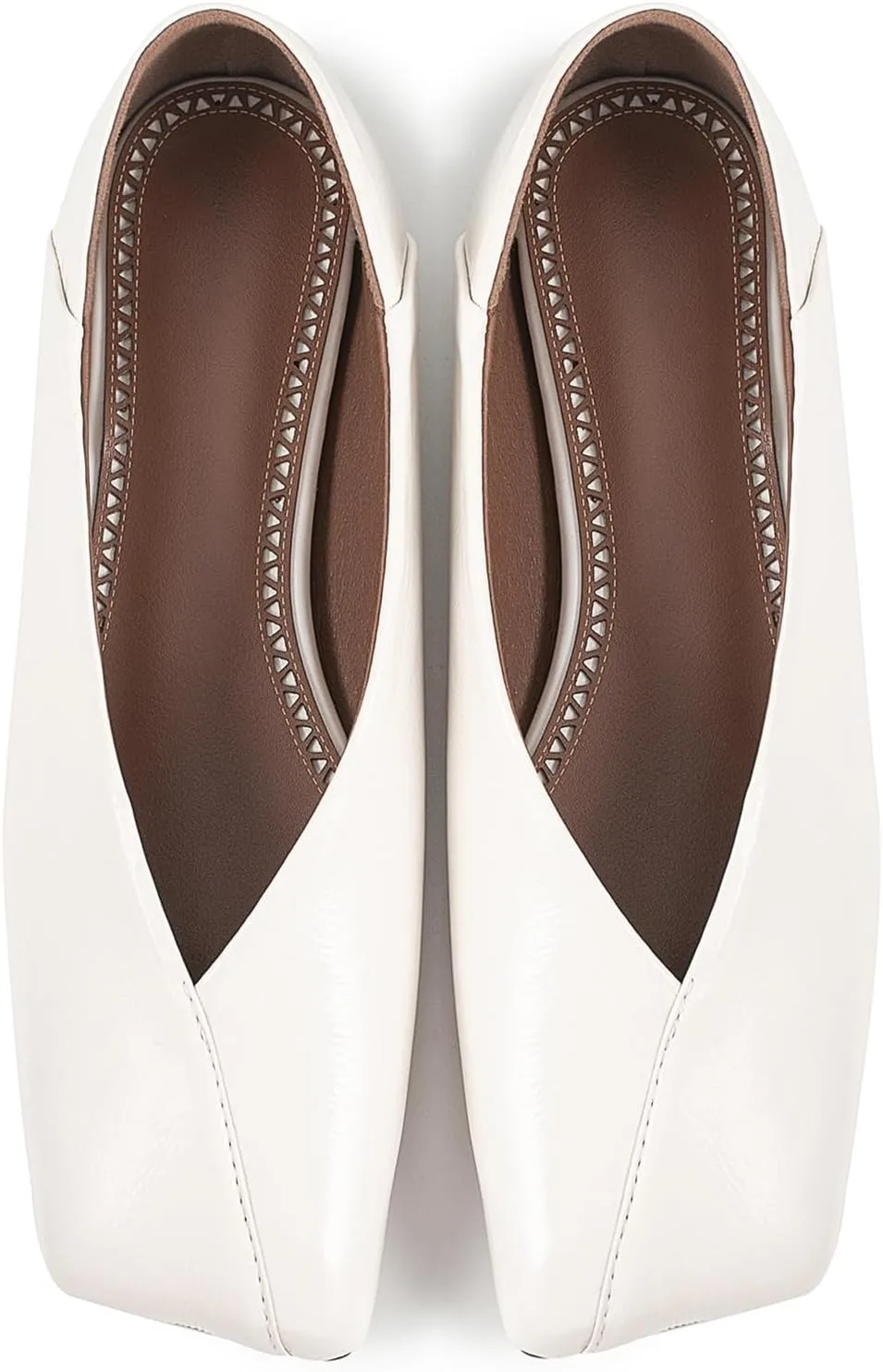 Square Toe Ballet Flats for Women Slip On Loafer Shoes Fashionable Metallic Mary Jane