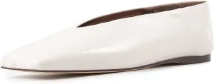 Square Toe Ballet Flats for Women Slip On Loafer Shoes Fashionable Metallic Mary Jane