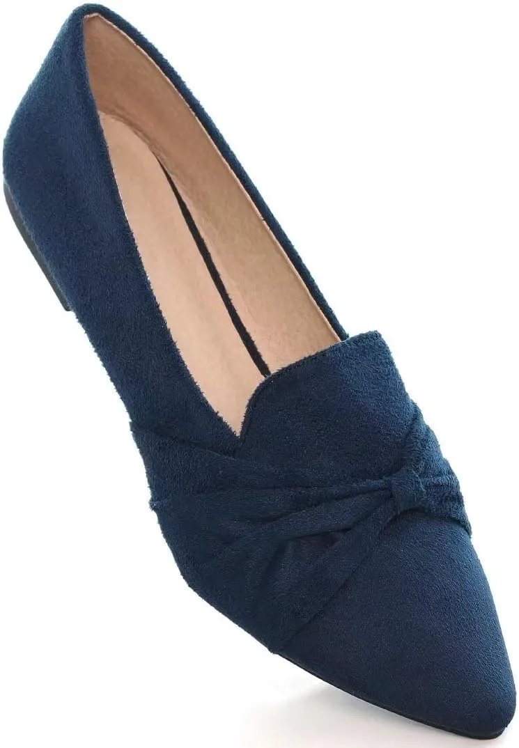 Stunner Classic Women's Pointed Toe Bowknot Ballet Flats Comfortable Cute Dress Flats