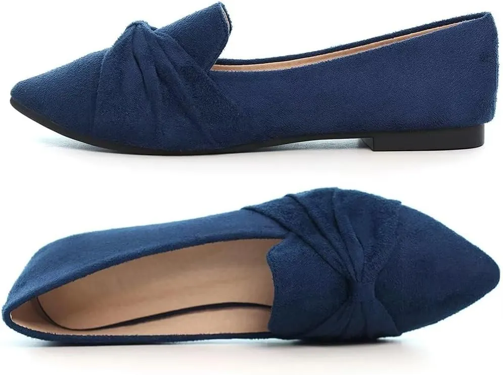 Stunner Classic Women's Pointed Toe Bowknot Ballet Flats Comfortable Cute Dress Flats
