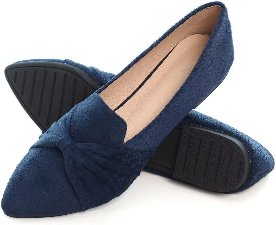 Stunner Classic Women's Pointed Toe Bowknot Ballet Flats Comfortable Cute Dress Flats