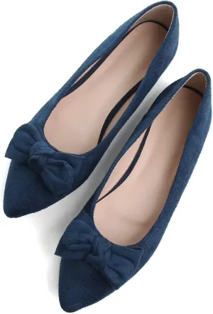 Stunner Womens Flats Fashion Pointed Toe Bowknot Dress Flats Casual Flats Comfortable Slip On Ballet Flats