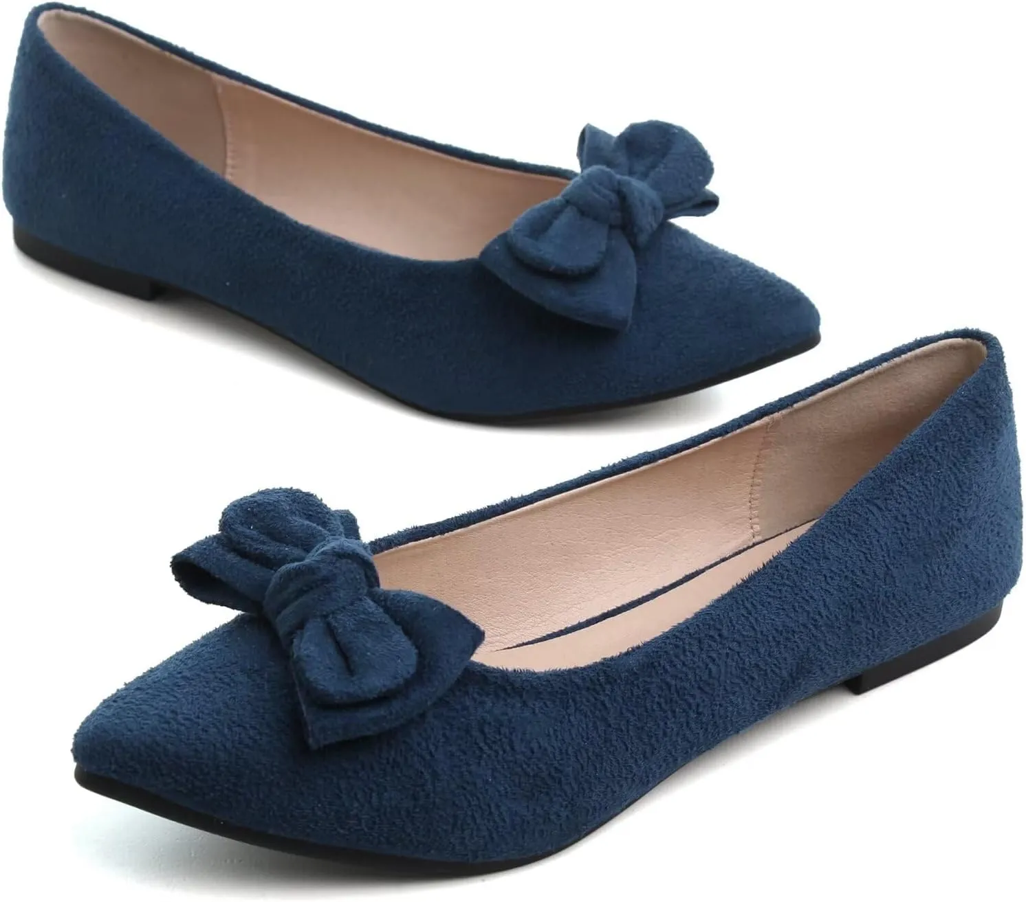 Stunner Womens Flats Fashion Pointed Toe Bowknot Dress Flats Casual Flats Comfortable Slip On Ballet Flats