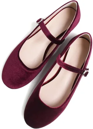 Stunner Women's Leather Dress Flats - Comfortable Square Toe Slip On Mary Jane Work Flats