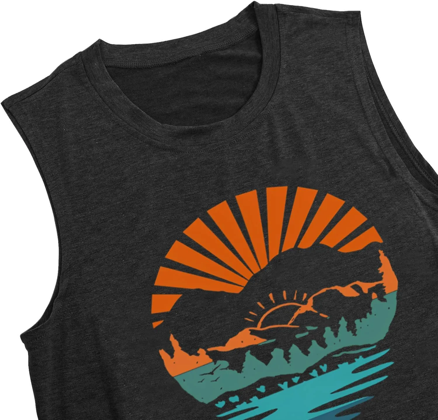 Summer Casual Funny Cute Tank Tops for Women Hiking Mountain Adventure Beach Vacation Letter Pint Graphic Tee Shirt