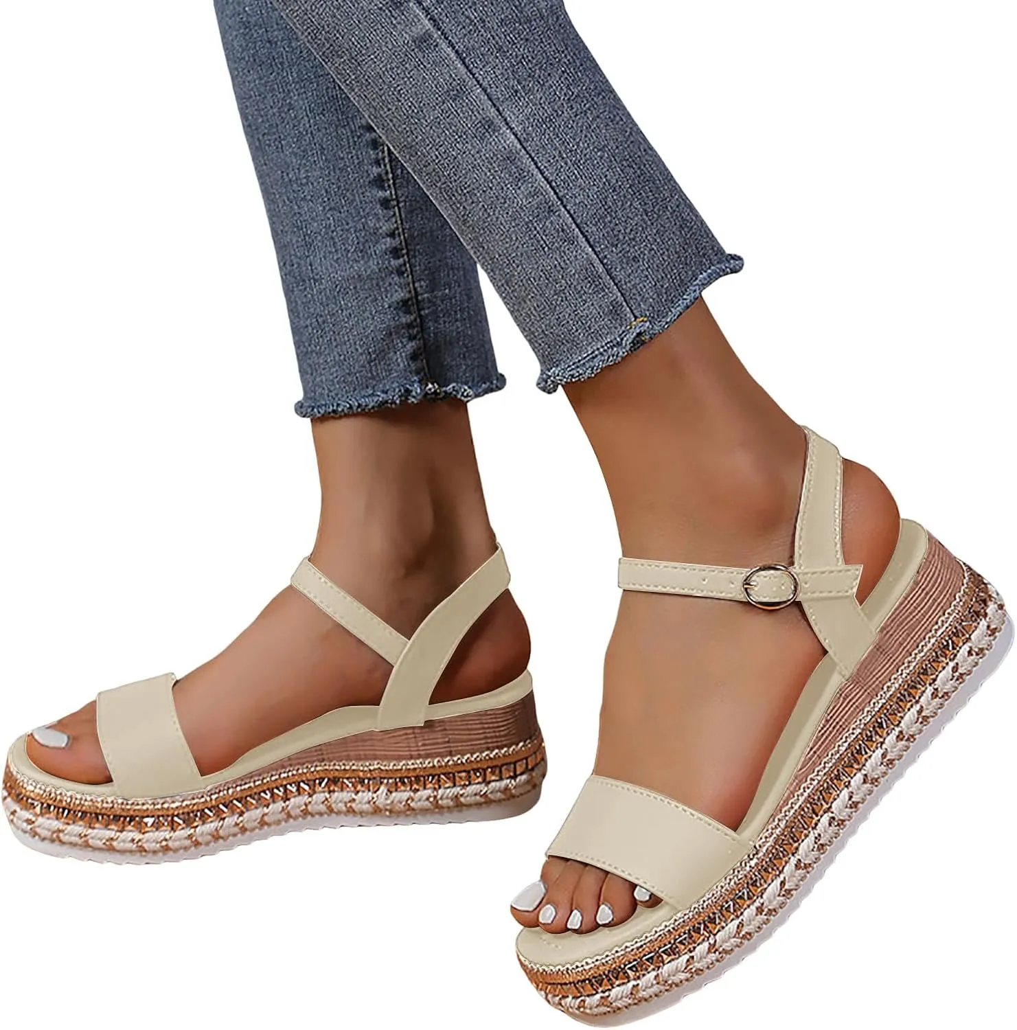 Summer New European And Thick Soled Open Toe Sandals With A Single Strap And High Heels For Women Sandals for Women 7