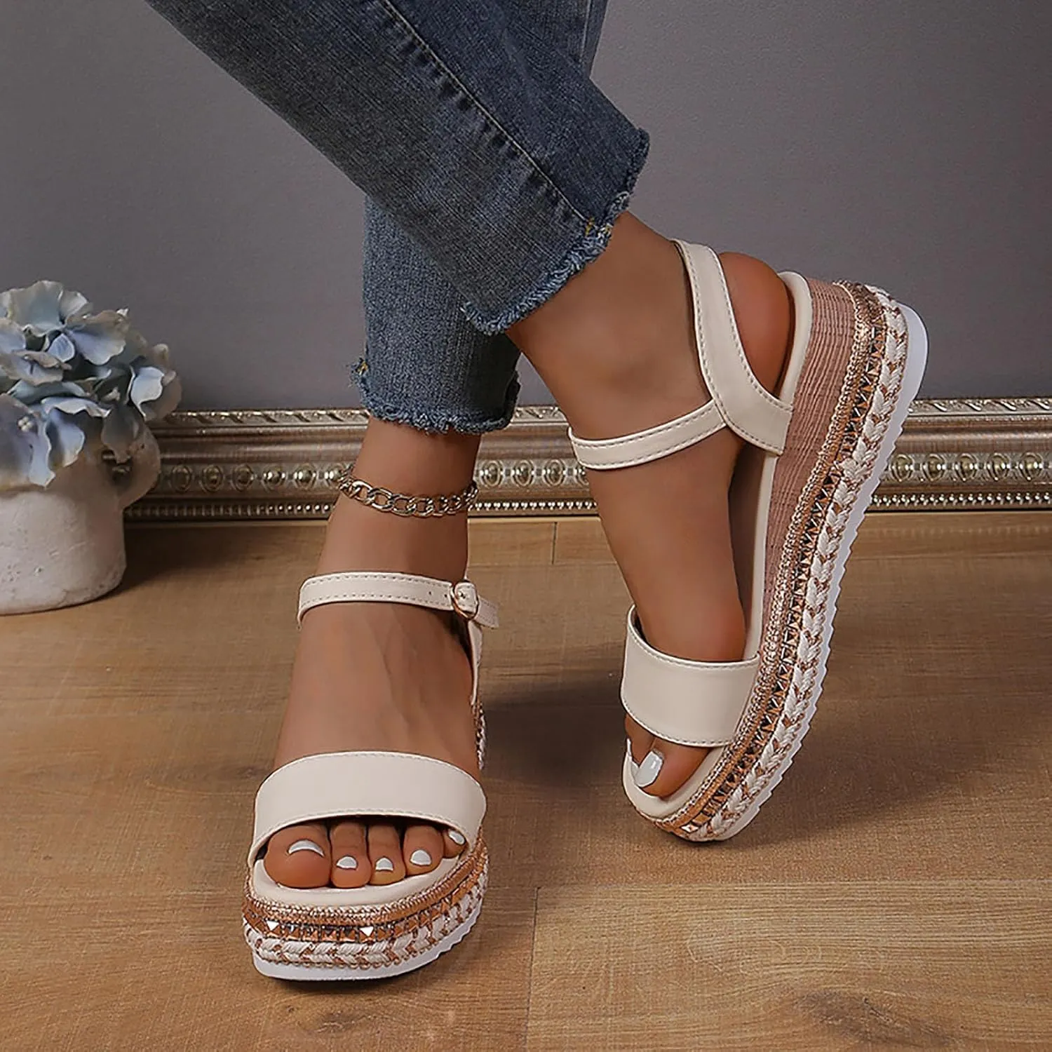 Summer New European And Thick Soled Open Toe Sandals With A Single Strap And High Heels For Women Sandals for Women 7