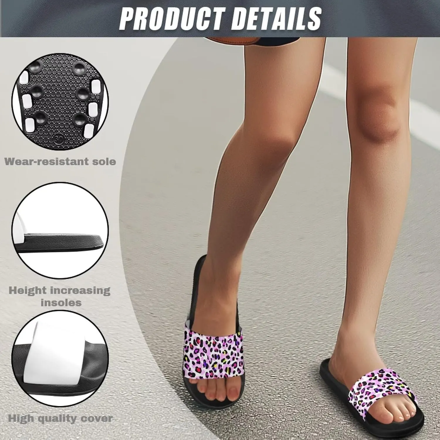 Summer Slide for Women Slip on Sandals Lightweight Cloud Soft Slippers Non-Slip Shower Slipper SizeUS 5-12.5