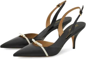 Tang'scuisins Women Closed Pointed Toe Adjusatable Strap Buckle Sandals Slingback Bowknot Mid Cone Heels Fashion Club Party Wedding Shoes Size 4-16 US