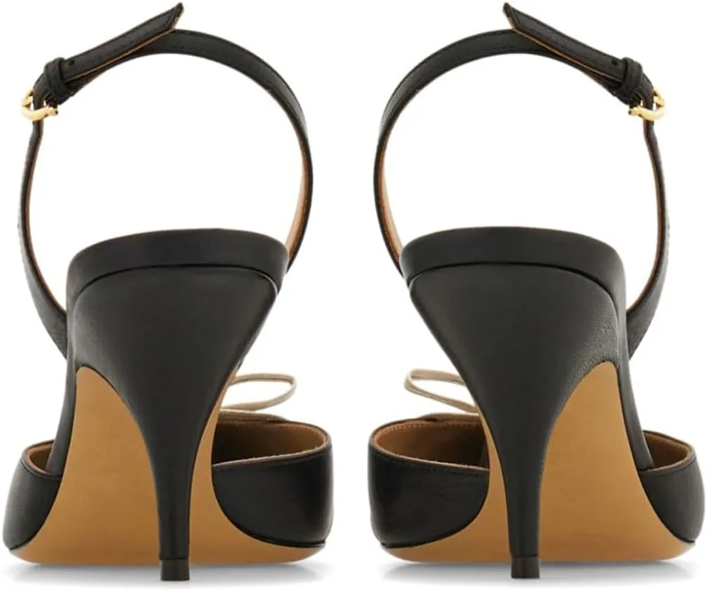 Tang'scuisins Women Closed Pointed Toe Adjusatable Strap Buckle Sandals Slingback Bowknot Mid Cone Heels Fashion Club Party Wedding Shoes Size 4-16 US