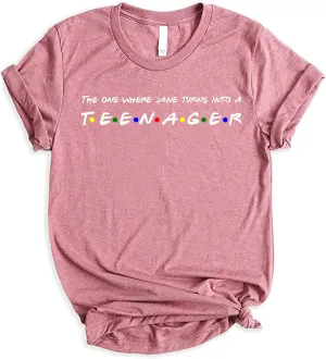 The One Where Custom Name Becomes Teenager Shirt, Hello 13, Ladies Womens Girls Friends 13th Birthday, Gift Birthday Christmas Gift Top tees