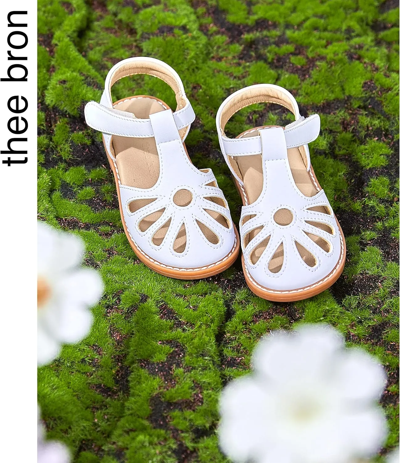 THEE BRON Princess Toddler Close Toe Sandals | Retro Lace-Up Design | Breathable Girls Shoes 3-12 Years