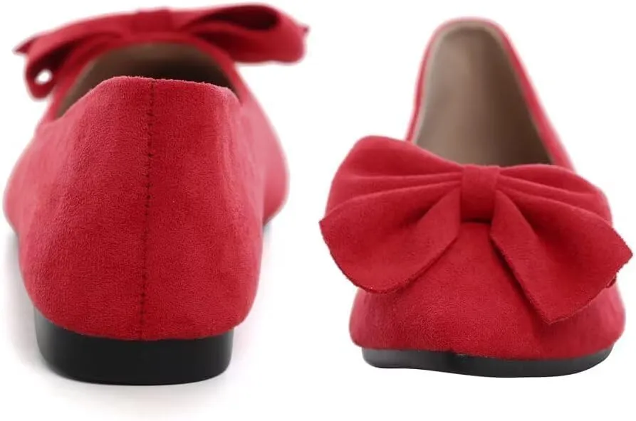 TN TANGNEST Women Classical Bowknot Flats Comfort Slip-on Pointed Toe Dress Shoes Walking Flats