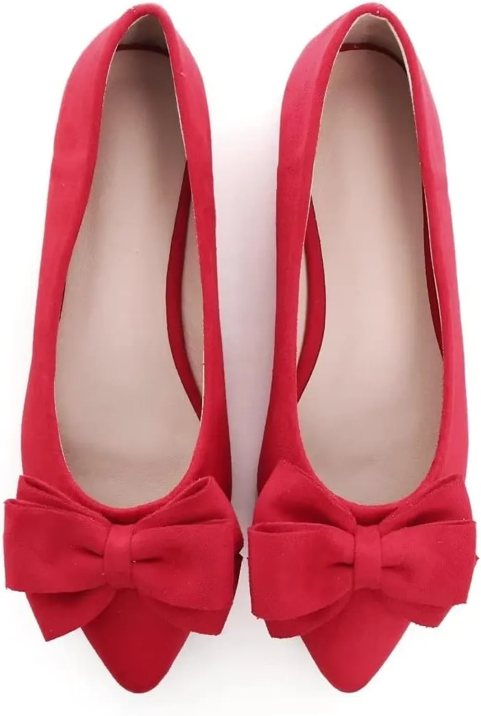 TN TANGNEST Women Fashion Bowknot Flats Comfort Pointed Toe Dress Shoes