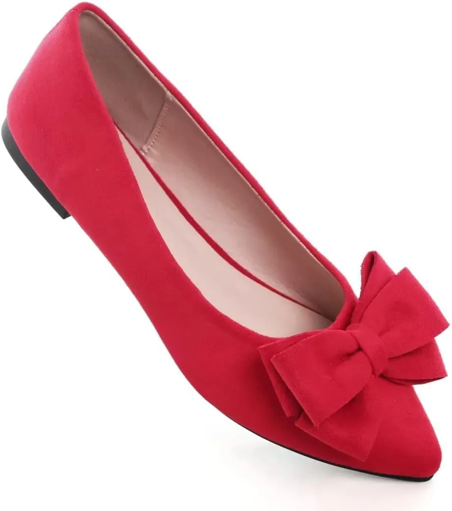 TN TANGNEST Women Fashion Bowknot Flats Comfort Pointed Toe Dress Shoes