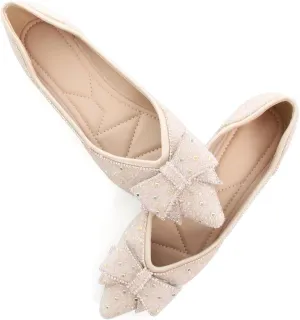 TN TANGNEST Womens Christmas Flat Shoes Snowflake Bell Bowknot Flats Fashion Pointed Toe Comfortable Slip On Flats
