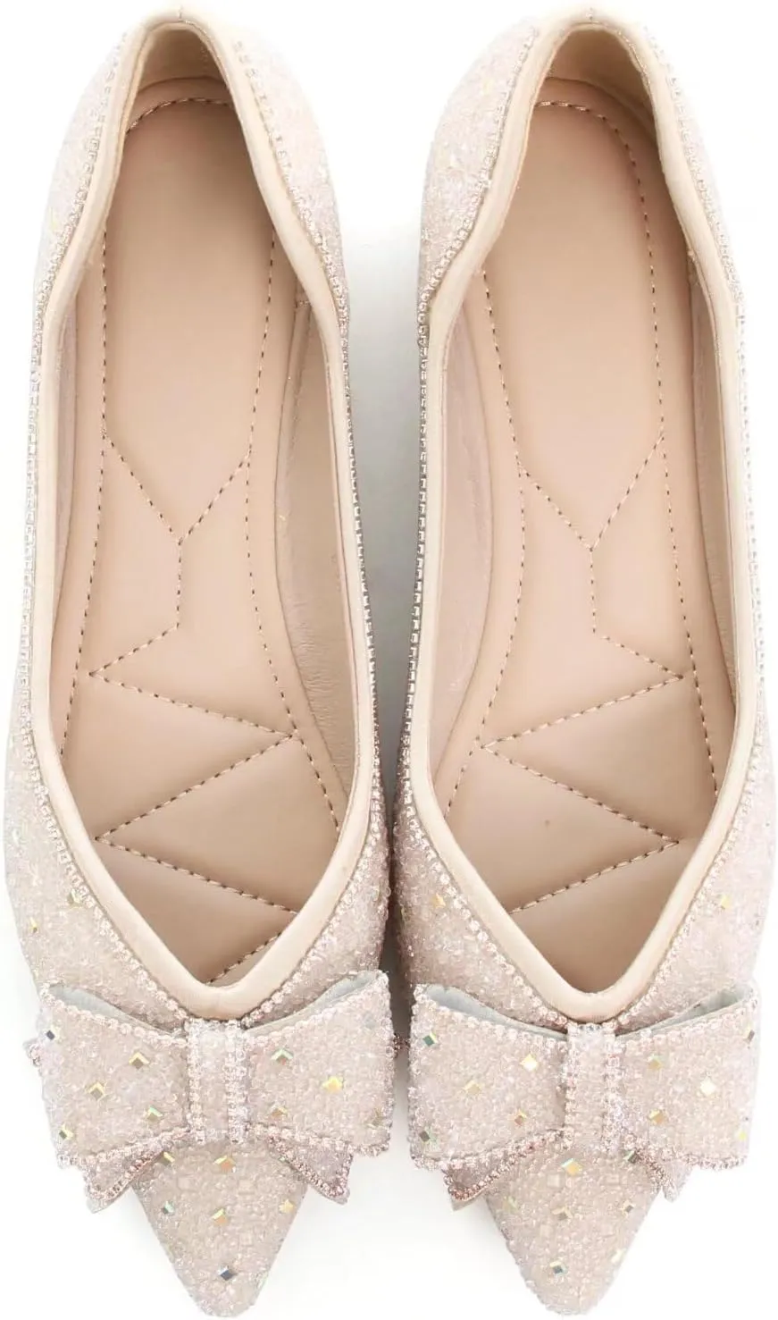 TN TANGNEST Womens Christmas Flat Shoes Snowflake Bell Bowknot Flats Fashion Pointed Toe Comfortable Slip On Flats