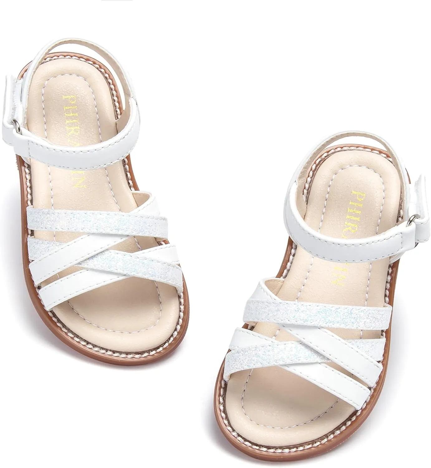 Toddler Girl Sandals - Flower Girl Summer Dress Shoes Open Toe Little Kid Wedding Party