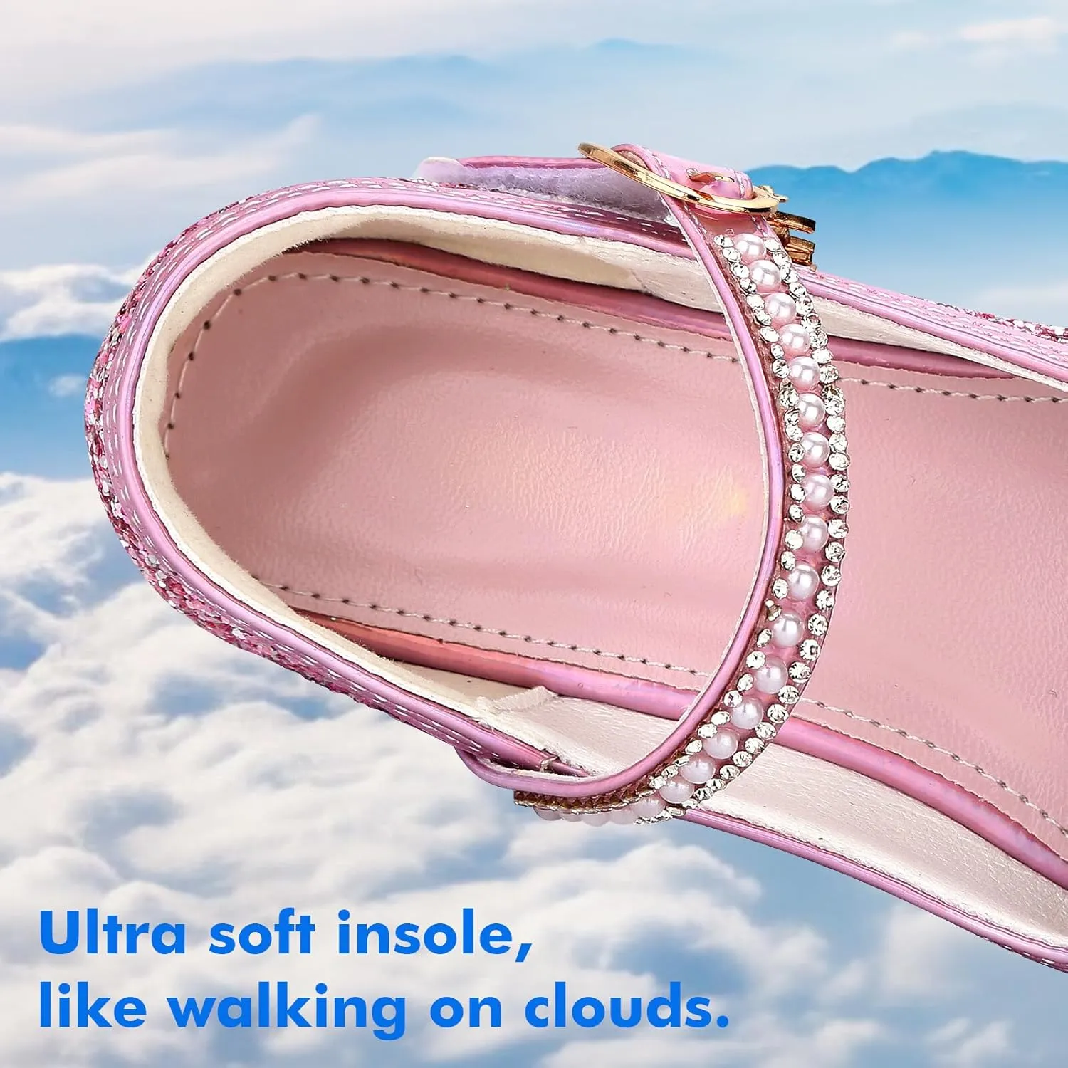 Toddler Girls Dress Shoes Princess Shoes Low Heels Girls Mary Jane for Wedding Party