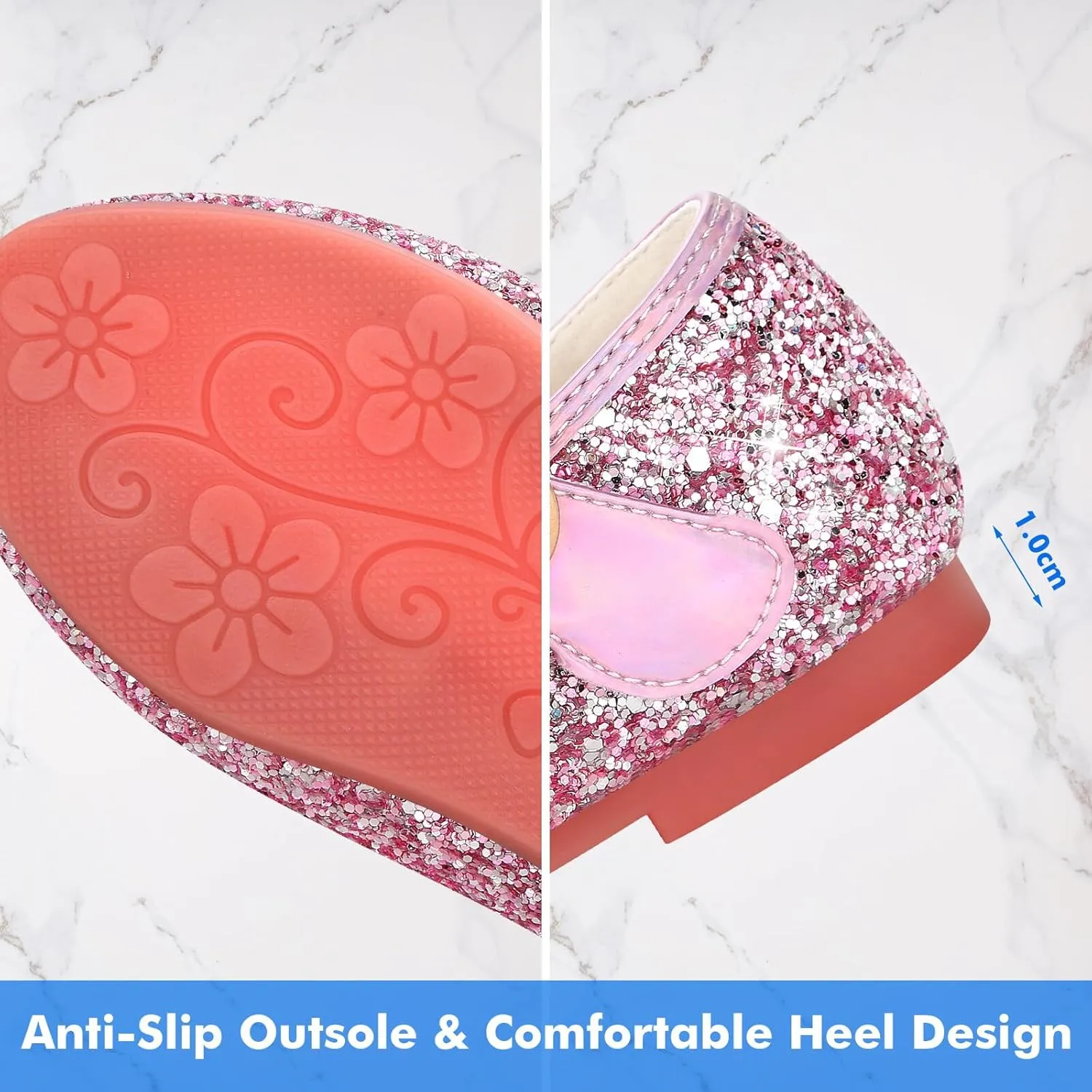 Toddler Girls Dress Shoes Princess Shoes Low Heels Girls Mary Jane for Wedding Party