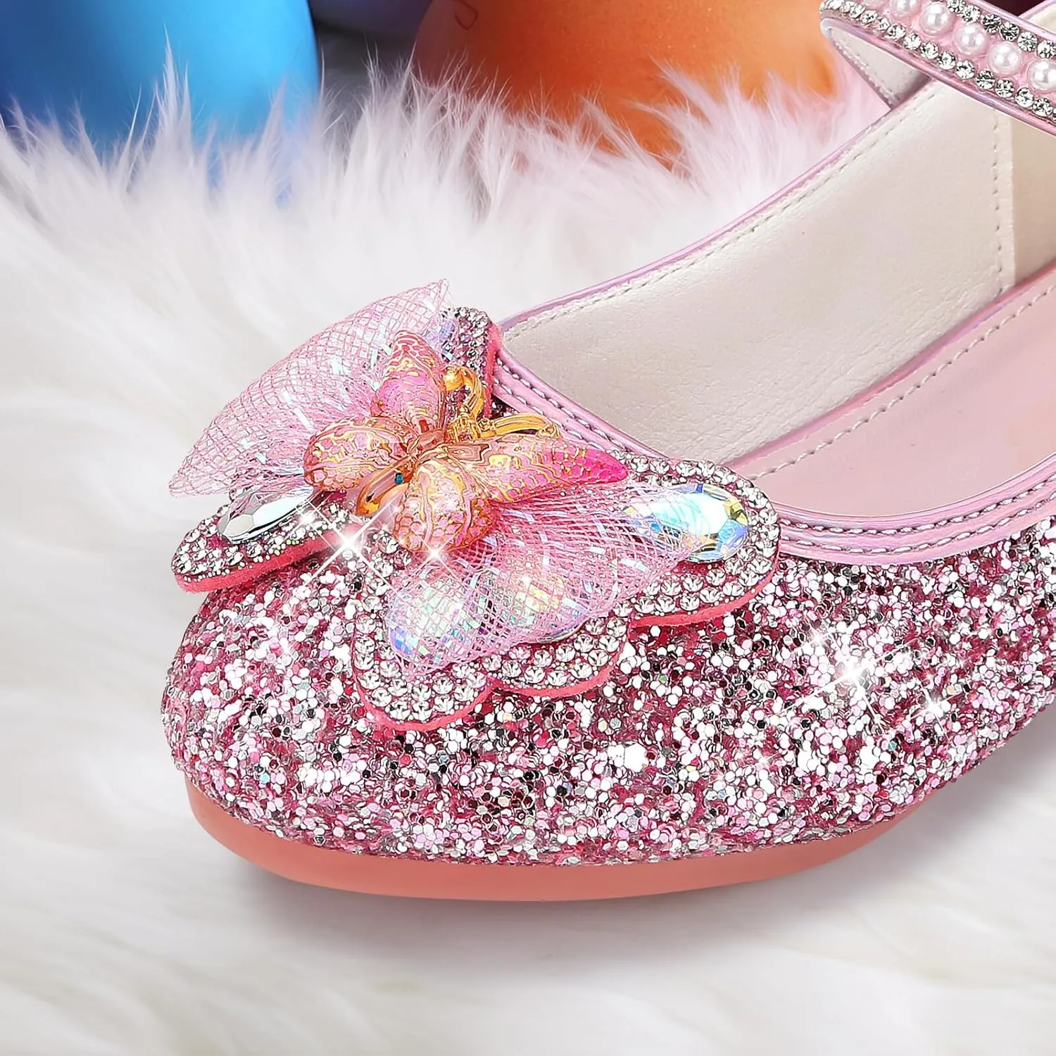Toddler Girls Dress Shoes Princess Shoes Low Heels Girls Mary Jane for Wedding Party