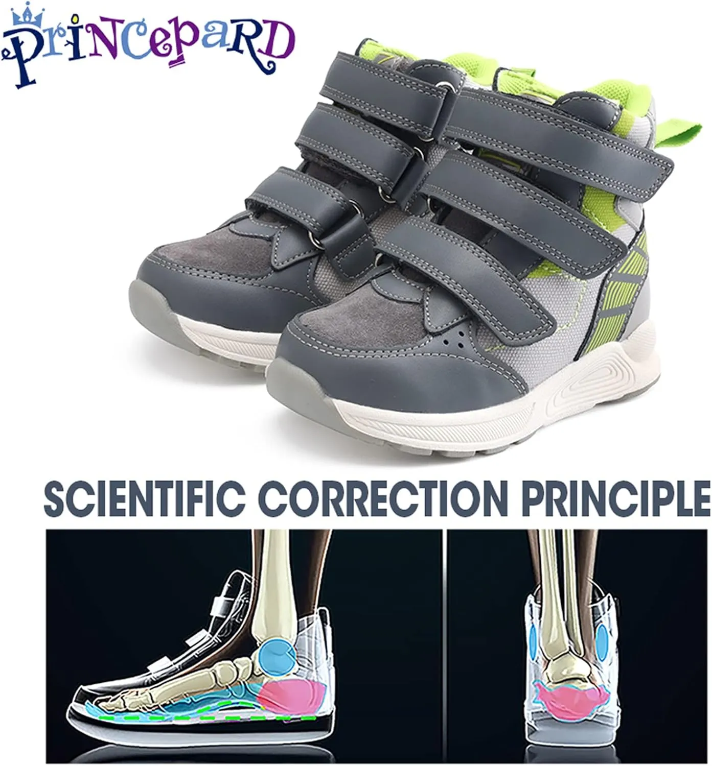 Toddlers Orthopedic Corrective Shoes for Kids,High Top Sneakers with Arch & Ankle Support for Girls and Boys,Anti-Slip Soles