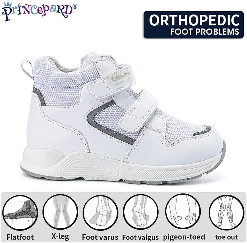 Toddlers Orthopedic Shoes，Kids High-top Corrective Sneakers for Boys and Girls with Arch and Ankle Support, Non-Slip Soles