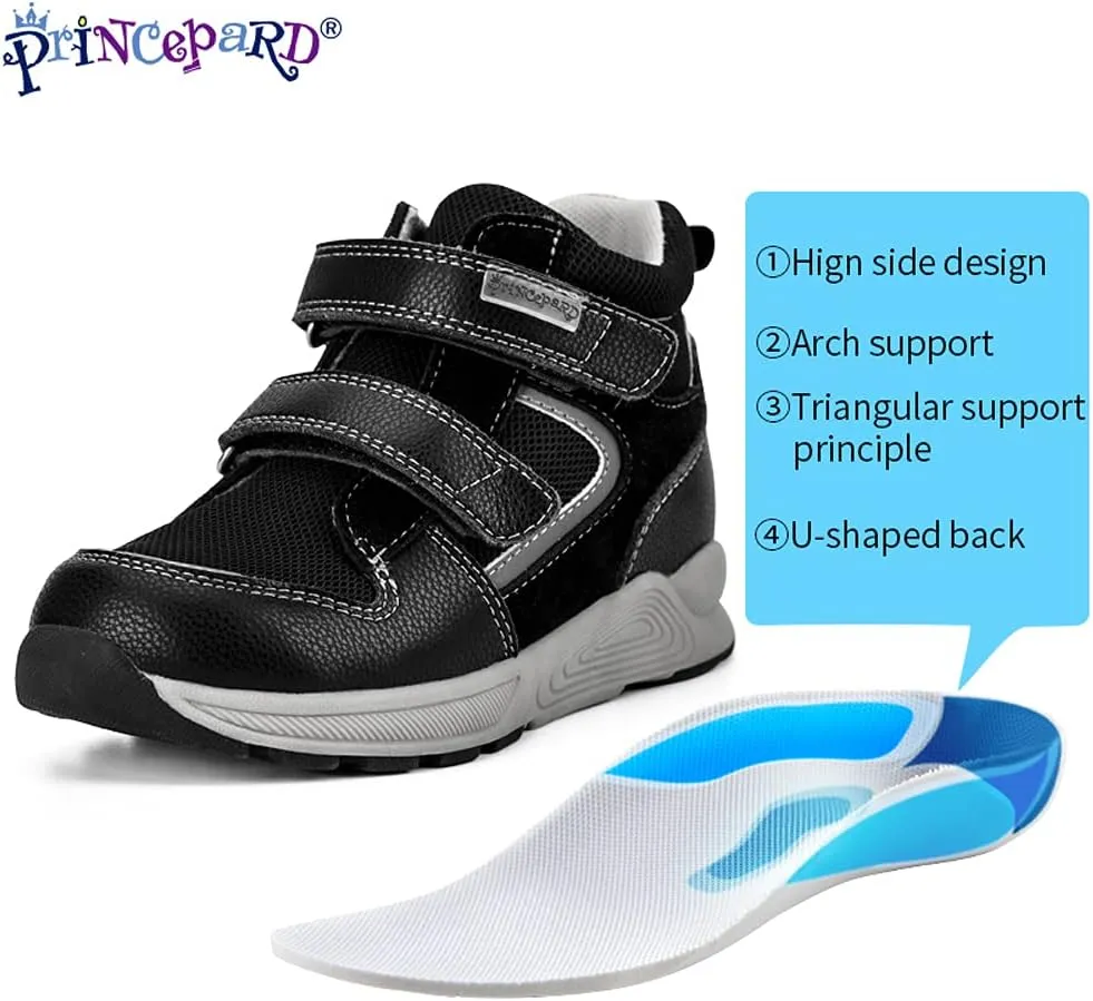 Toddlers Orthopedic Shoes，Kids High-top Corrective Sneakers for Boys and Girls with Arch and Ankle Support, Non-Slip Soles