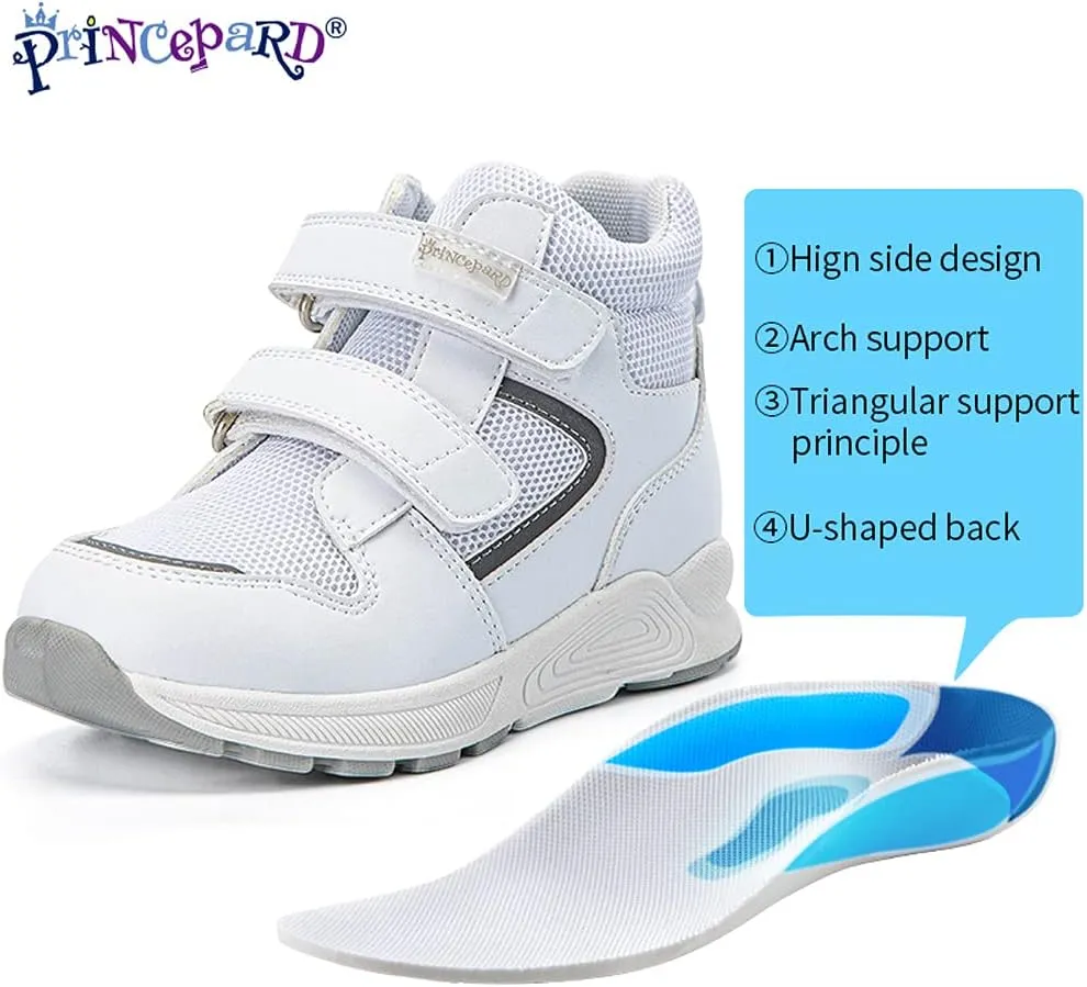 Toddlers Orthopedic Shoes，Kids High-top Corrective Sneakers for Boys and Girls with Arch and Ankle Support, Non-Slip Soles