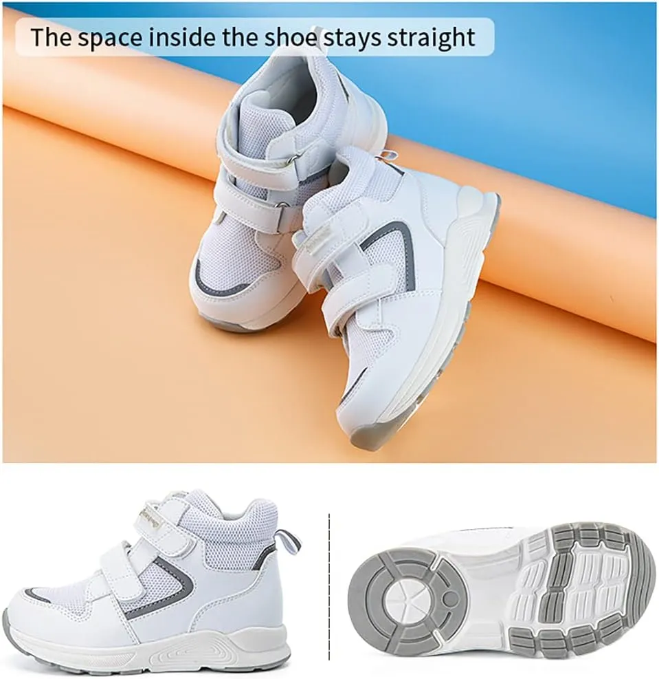 Toddlers Orthopedic Shoes，Kids High-top Corrective Sneakers for Boys and Girls with Arch and Ankle Support, Non-Slip Soles