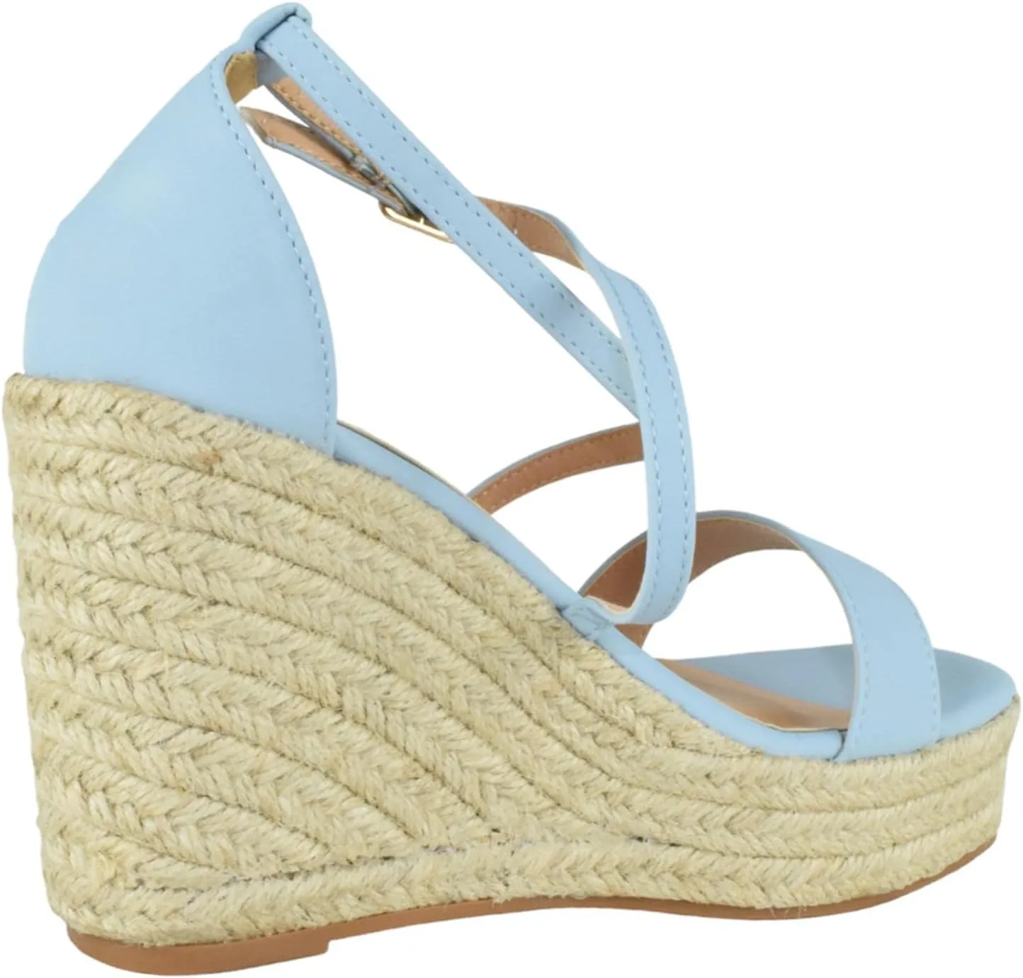 TOP Moda Women Espadrille Wedge High Heels Sandals Open Peep Toe Platform Ankle Strap PLATA-1