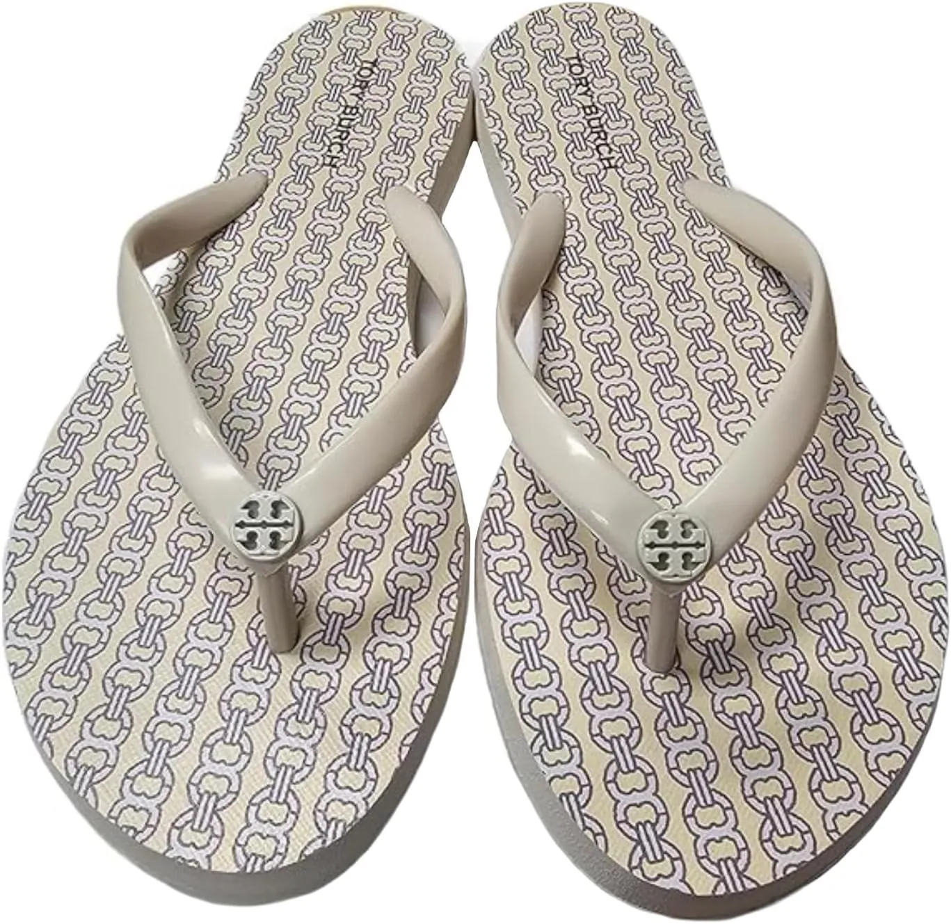 Tory Burch 144177 Women's Chelsea Flip Flop Sandals (Light Cream Gemini Link, US Footwear Size System, Adult, Women, Numeric, Medium, 8)