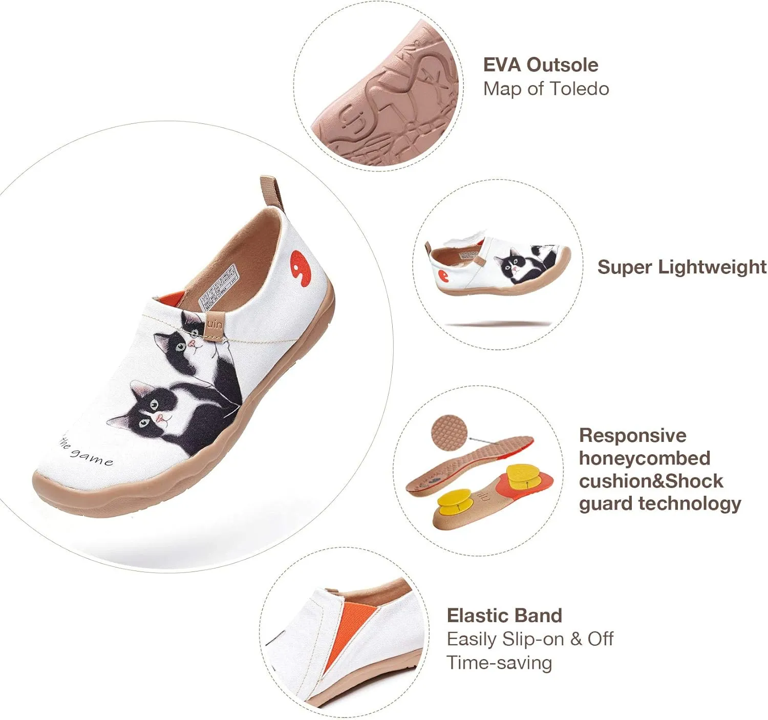 UIN Women's Walking Travel Shoes Slip On Microfiber Casual Loafers Lightweight Comfort Fashion Sneaker Toledo