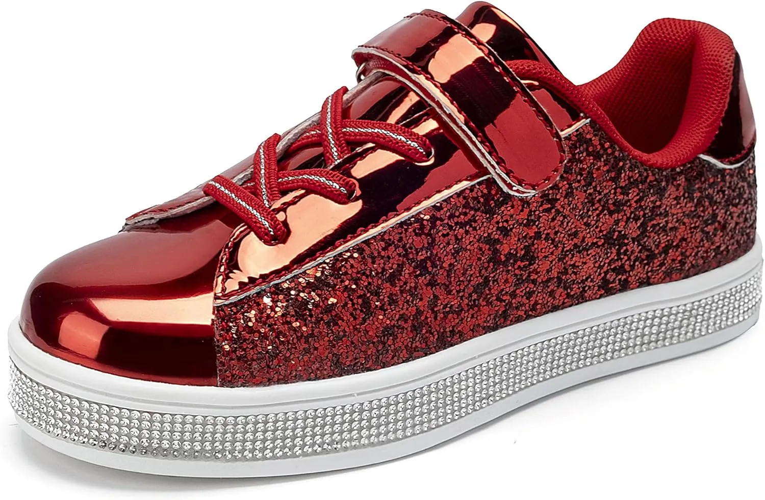 UUBARIS Girl's Glitter Tennis Sneakers - Fashion Sparkly Princess Shoes with Bling Walking Sneakers Sequin Design
