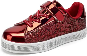 UUBARIS Girl's Glitter Tennis Sneakers - Fashion Sparkly Princess Shoes with Bling Walking Sneakers Sequin Design