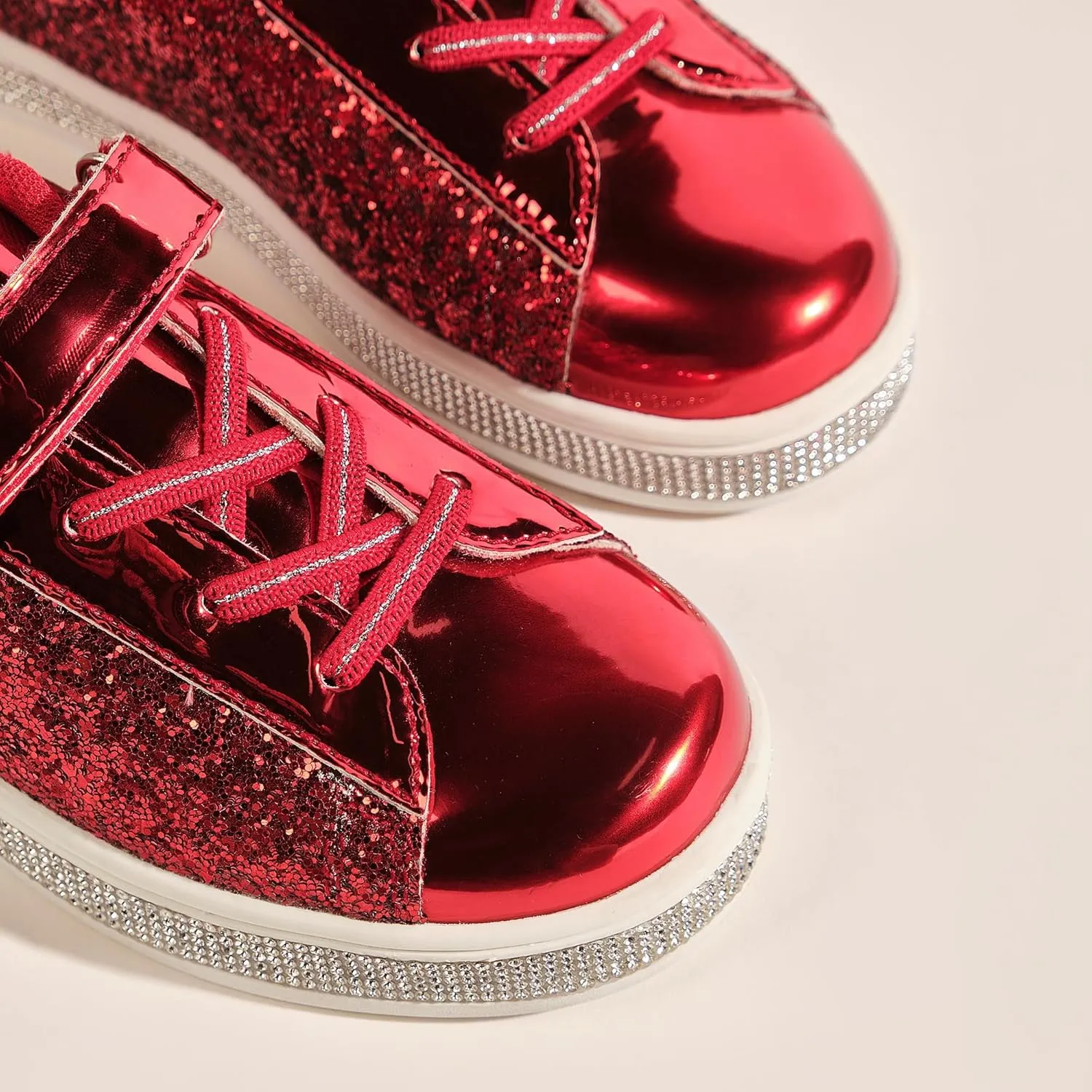 UUBARIS Girl's Glitter Tennis Sneakers - Fashion Sparkly Princess Shoes with Bling Walking Sneakers Sequin Design